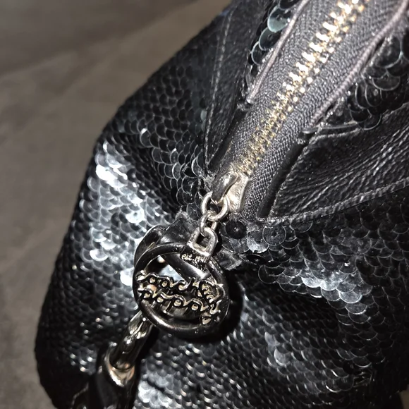 Coach Rare Sequin Poppy Satchel Shoulderbag - Picture 2 of 8